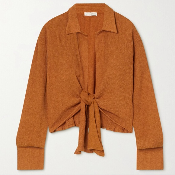 NWT Savannah Morrow The Label Vea Blouse and Verita Shorts in Papaya Size XS - Picture 8 of 13